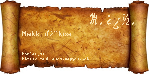Makk Ákos névjegykártya